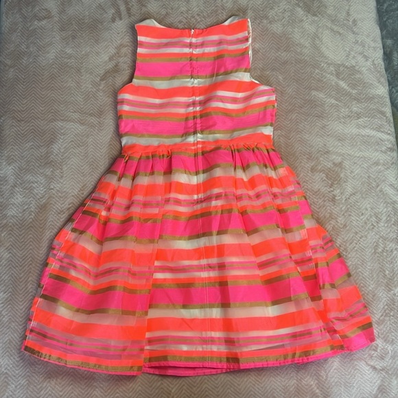 Adorable Girls Formal Dress Pink Coral Orange sz 6X/7 - Picture 4 of 4